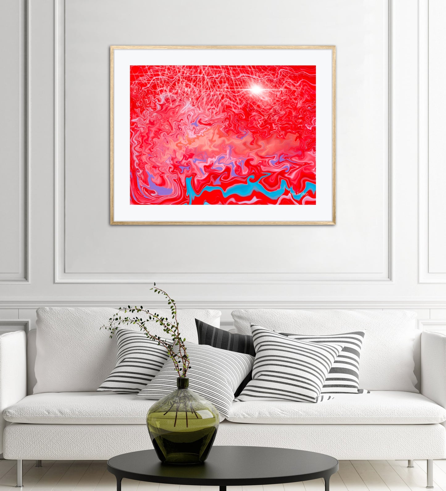 Red Abstract Planet Mars Framed Print