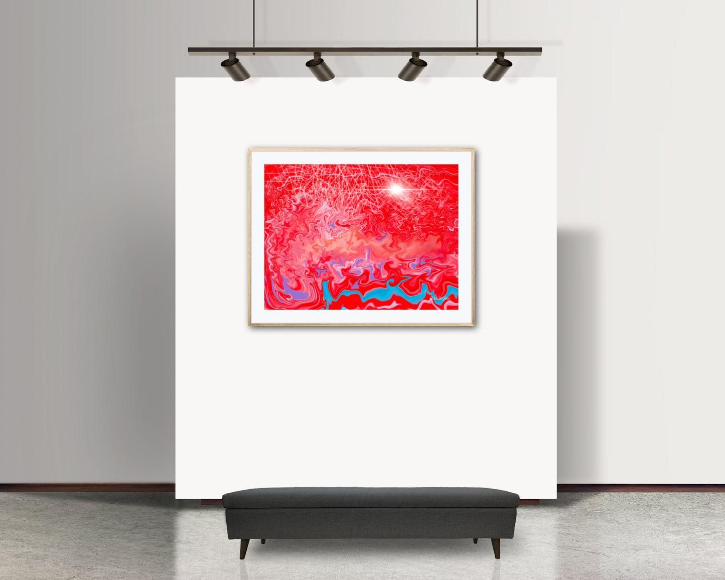 Red Abstract Planet Mars Framed Print