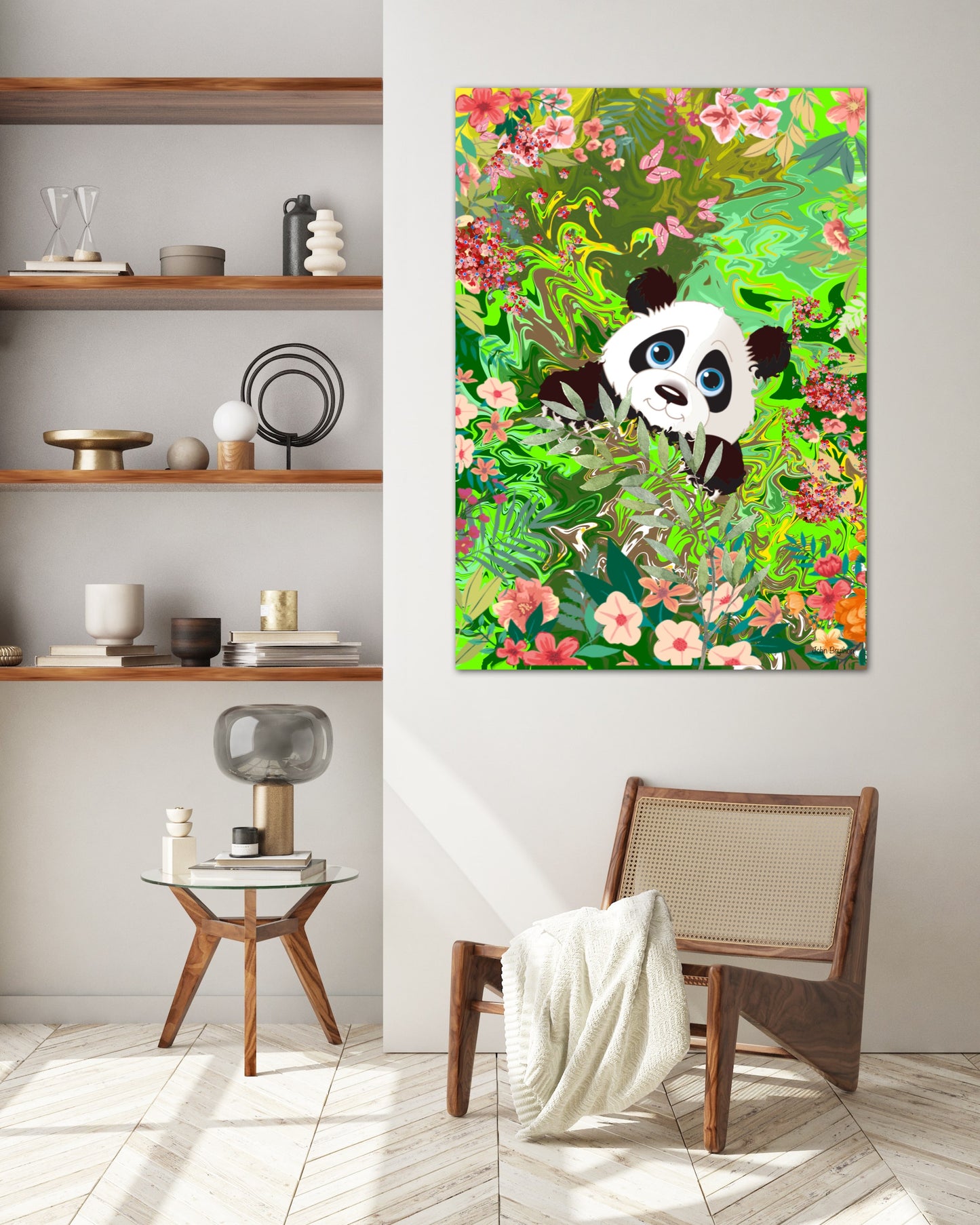 Panda Bear Art Painting Print on Canvas