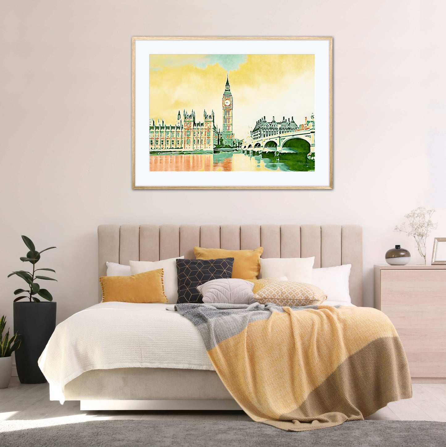 London River Thames Westminster Bridge print