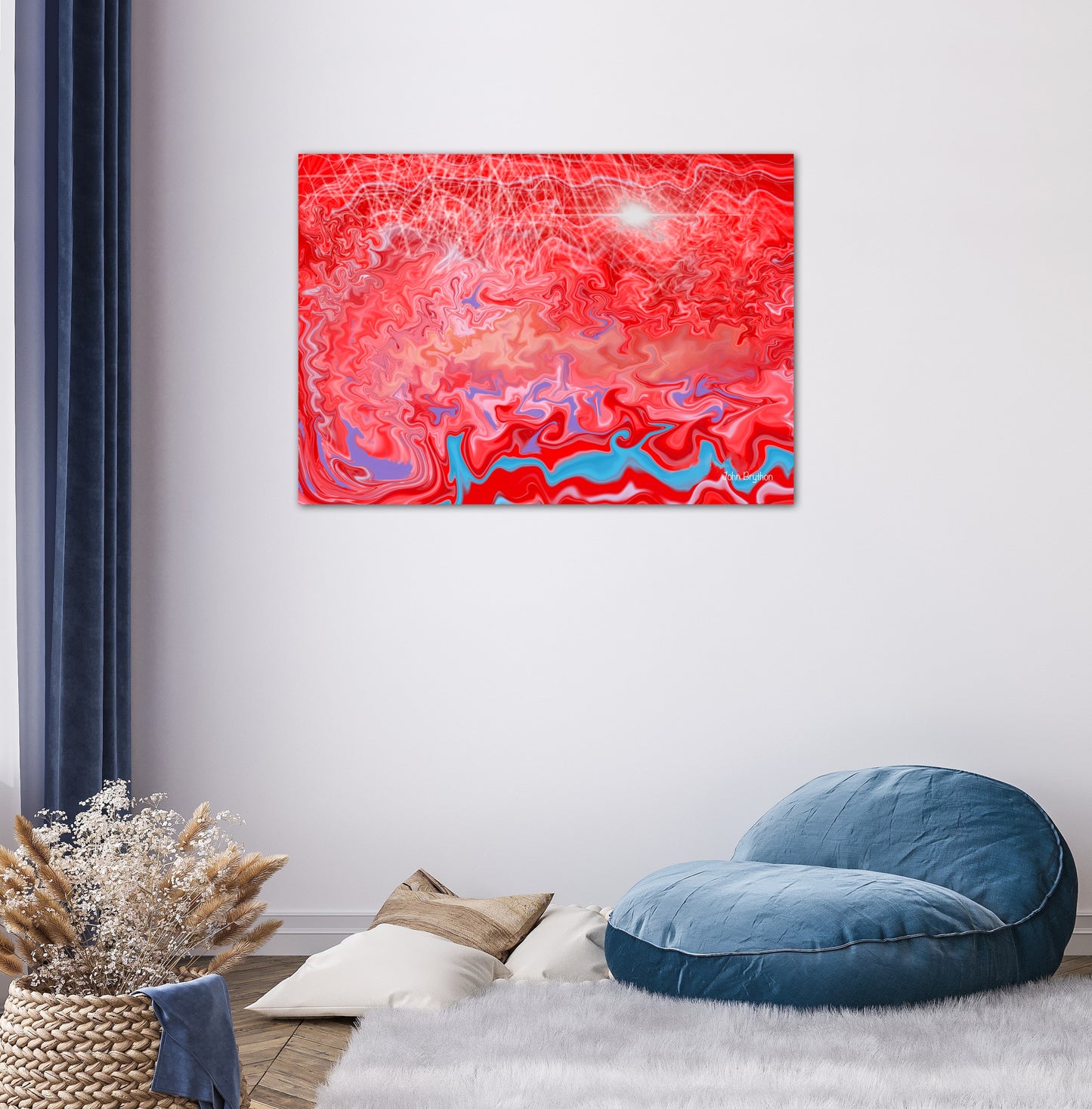 Red Abstract Art Painting Print John Brython
