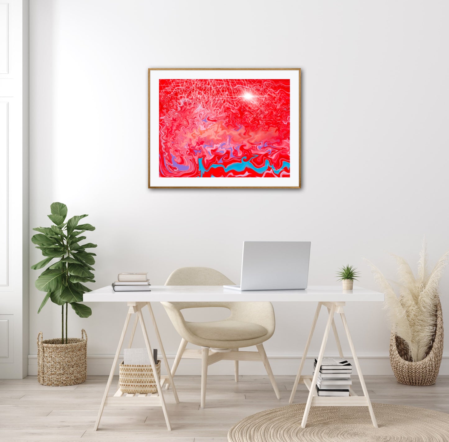 Red Abstract Planet Mars Framed Print