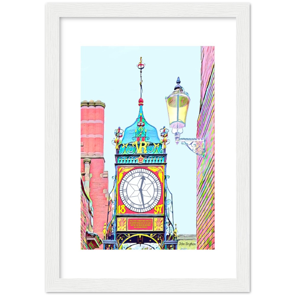 Chester Eastgate Clock Wooden Framed Poster