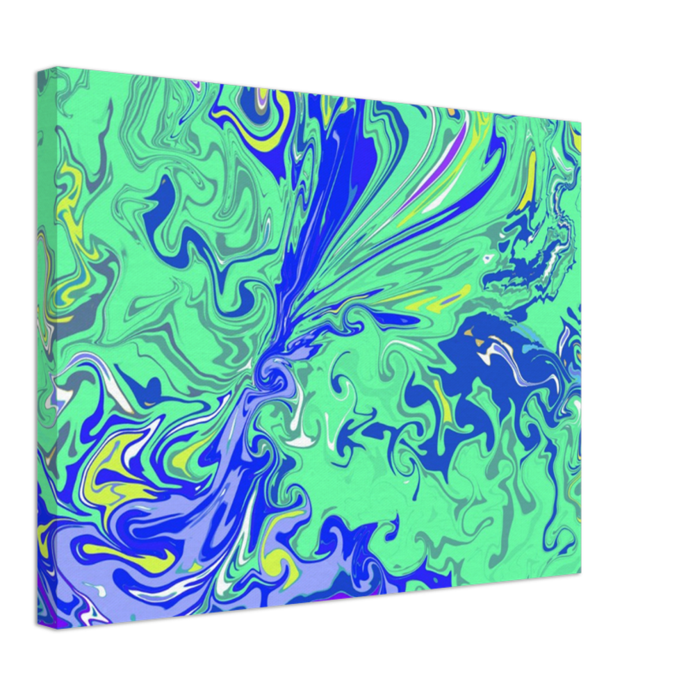 Green and Blue Abstract Canvas Print