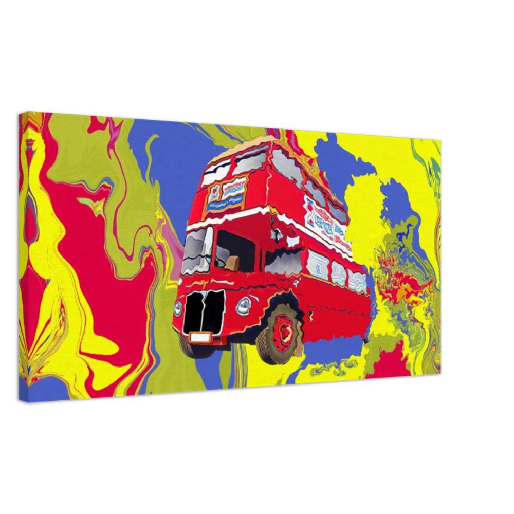 London Bus Abstract Canvas Print