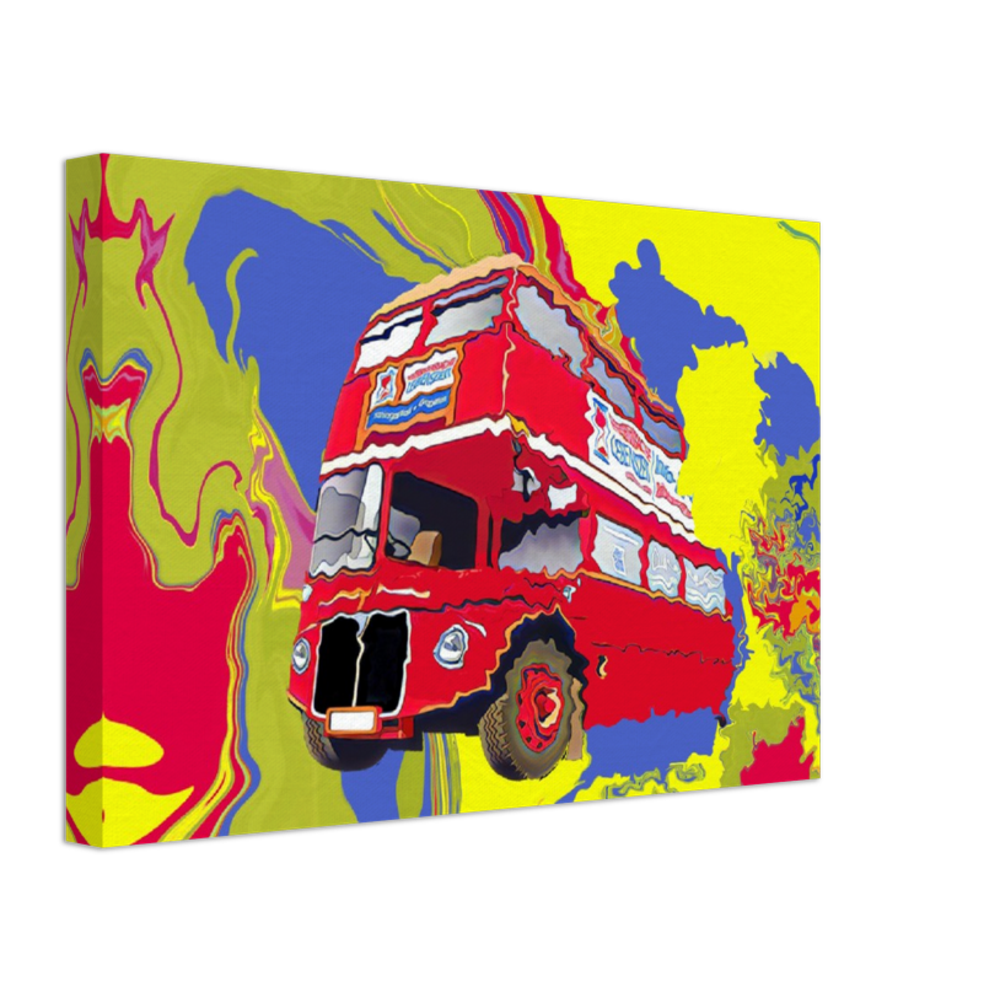 London Bus Abstract Canvas Print