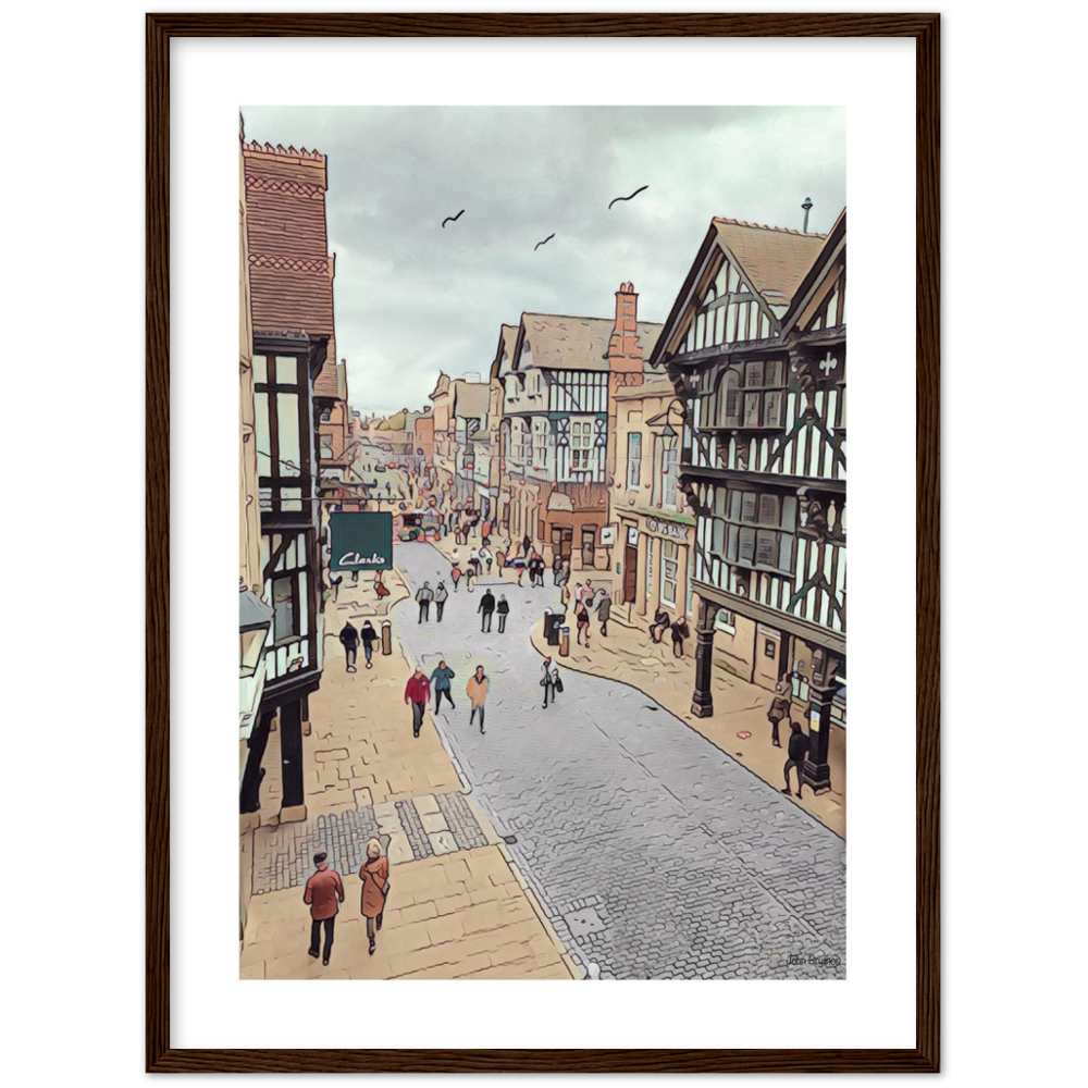 Chester City Centre Eastgate Street Framed Print
