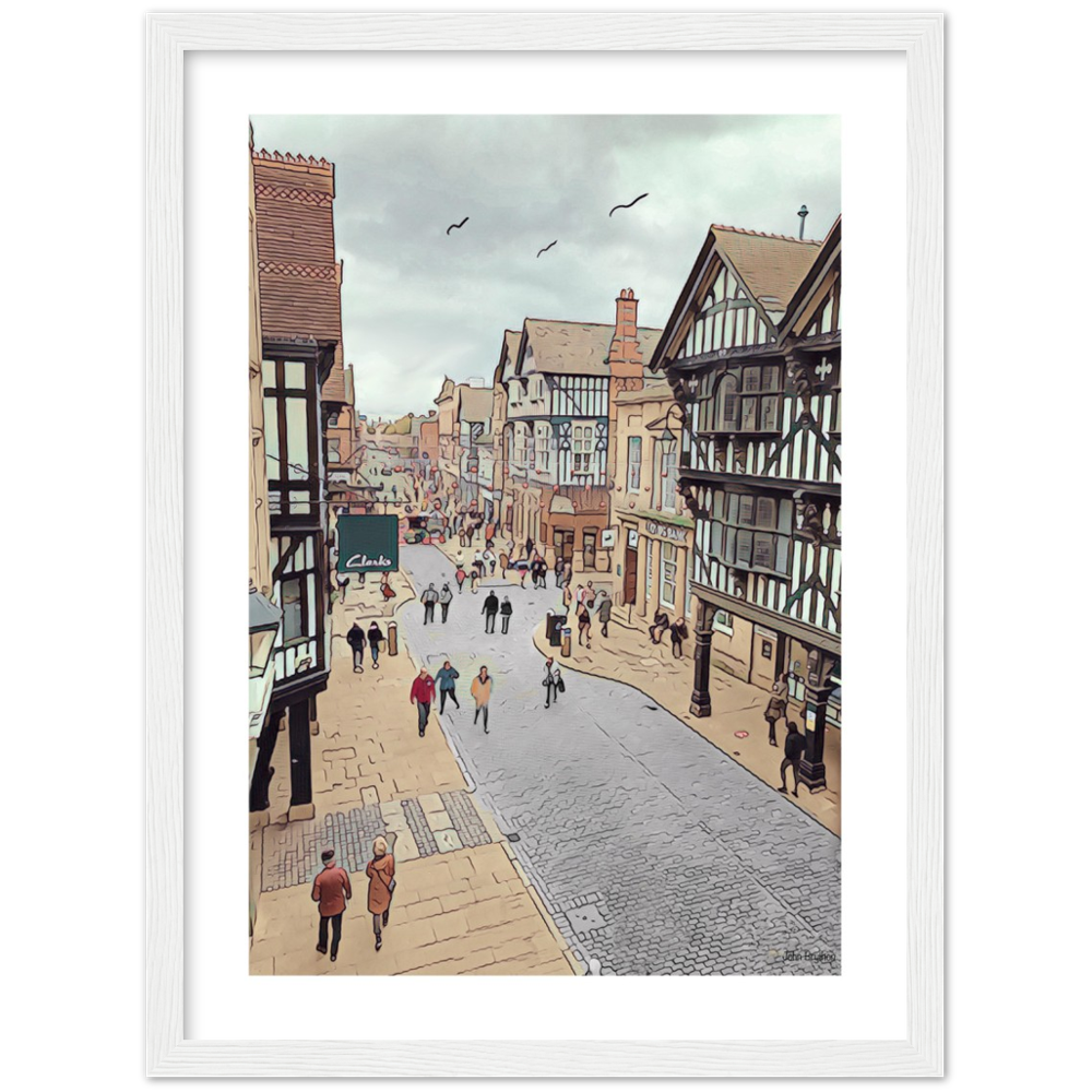 Chester City Centre Eastgate Street Framed Print