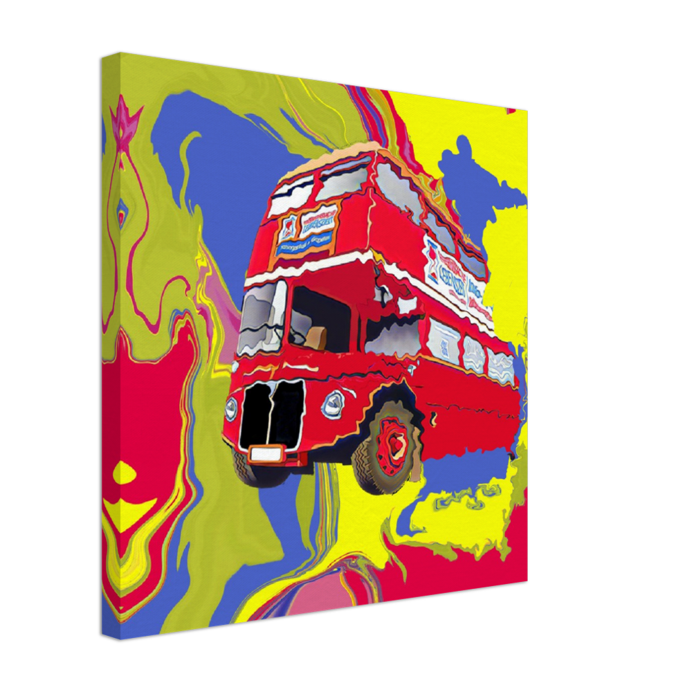 London Bus Abstract Canvas Print