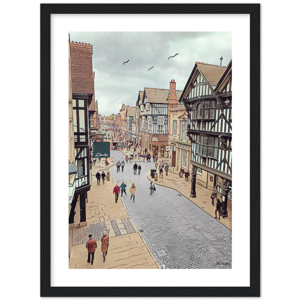 Chester City Centre Eastgate Street Framed Print