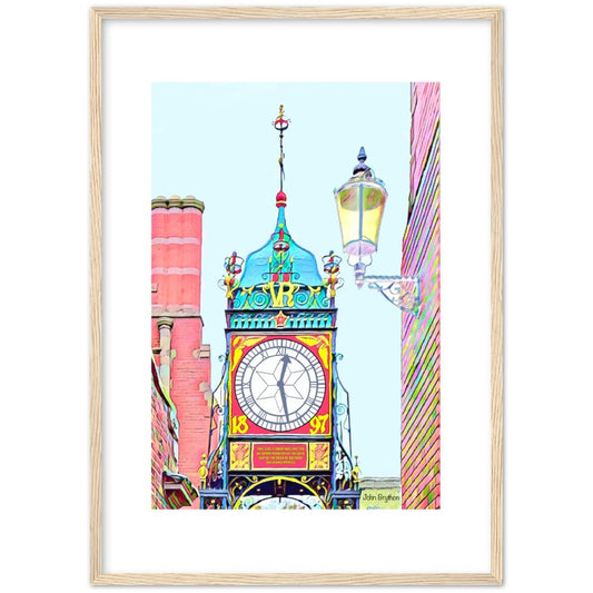 Chester Eastgate Clock Wooden Framed Poster