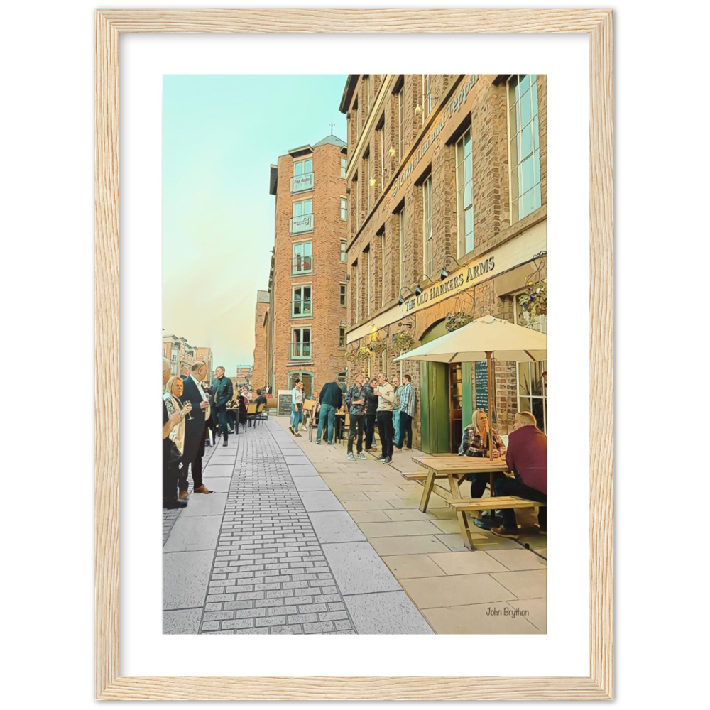 Chester Canal Pub Old Harkers Framed Print