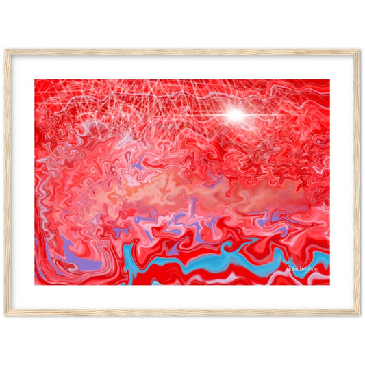 Red Abstract Planet Mars Framed Print