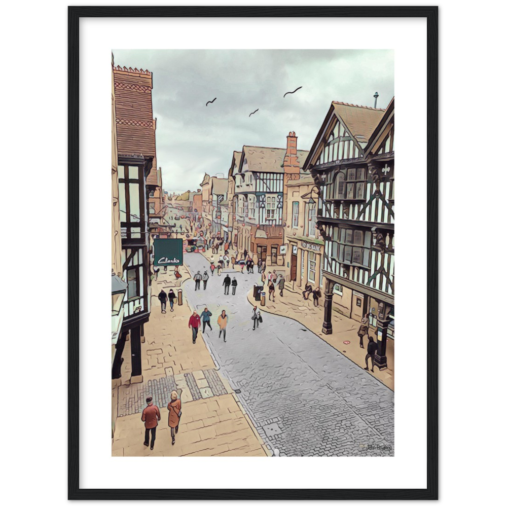 Chester City Centre Eastgate Street Framed Print