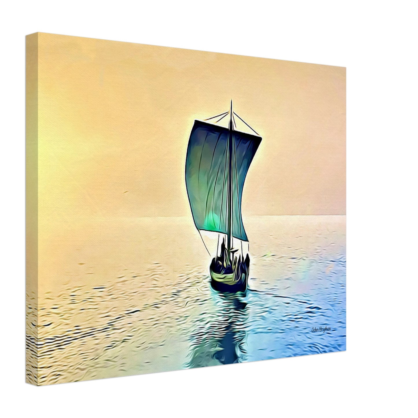 Viking Ship Print Canvas by John Brython