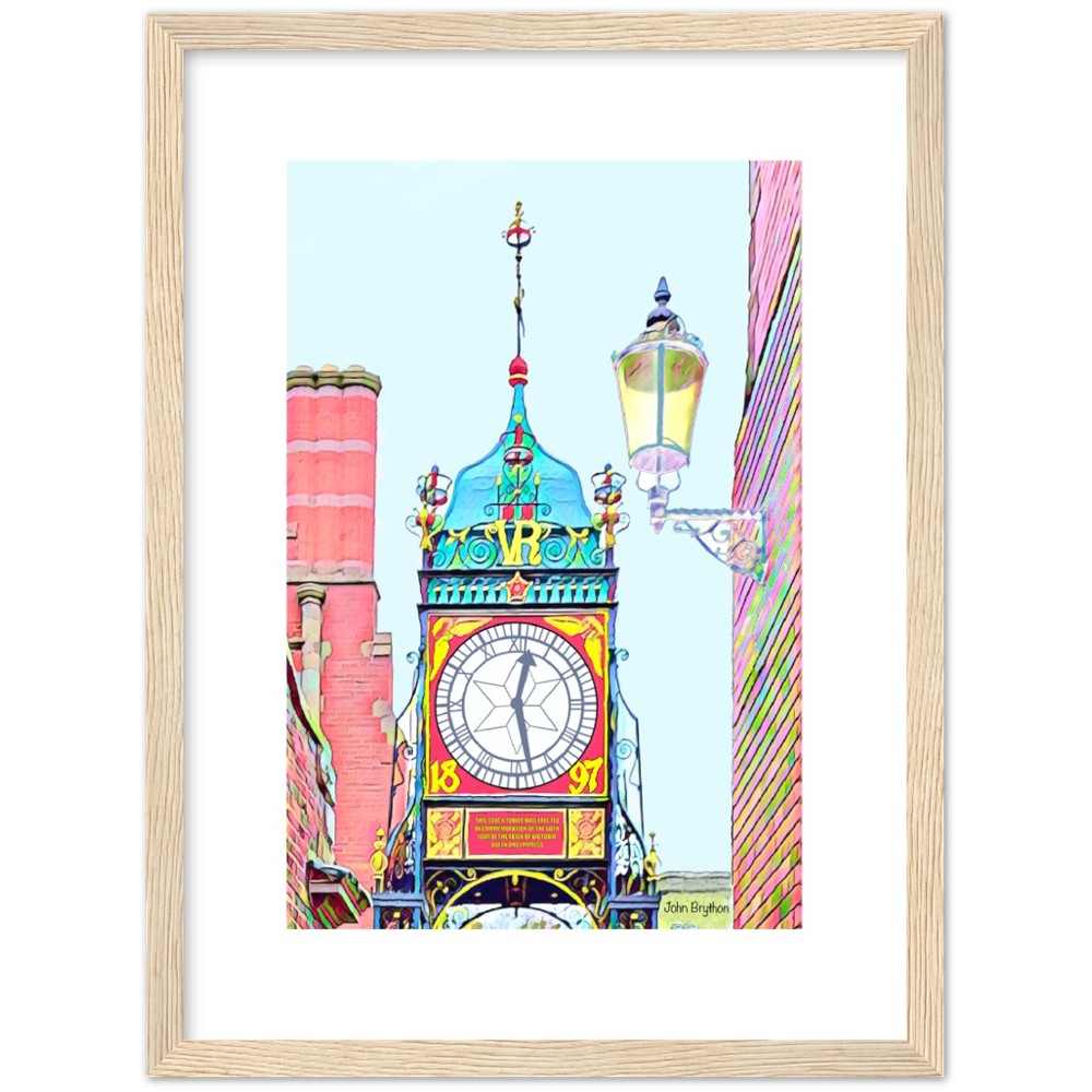 Chester Eastgate Clock Wooden Framed Poster