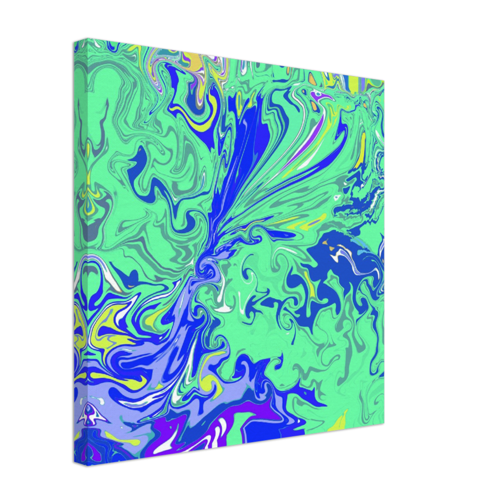 Green and Blue Abstract Canvas Print