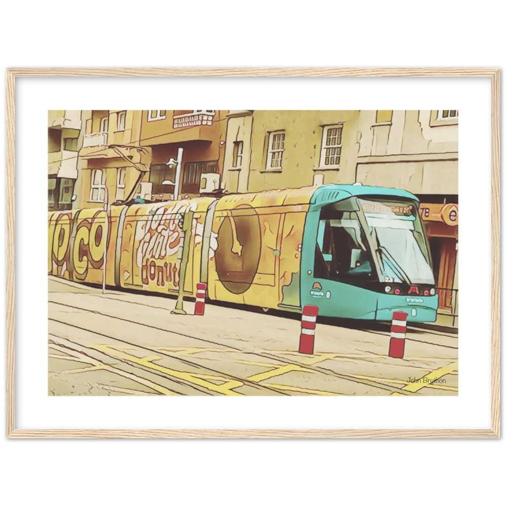 Yellow Tram Framed Print by John Brython