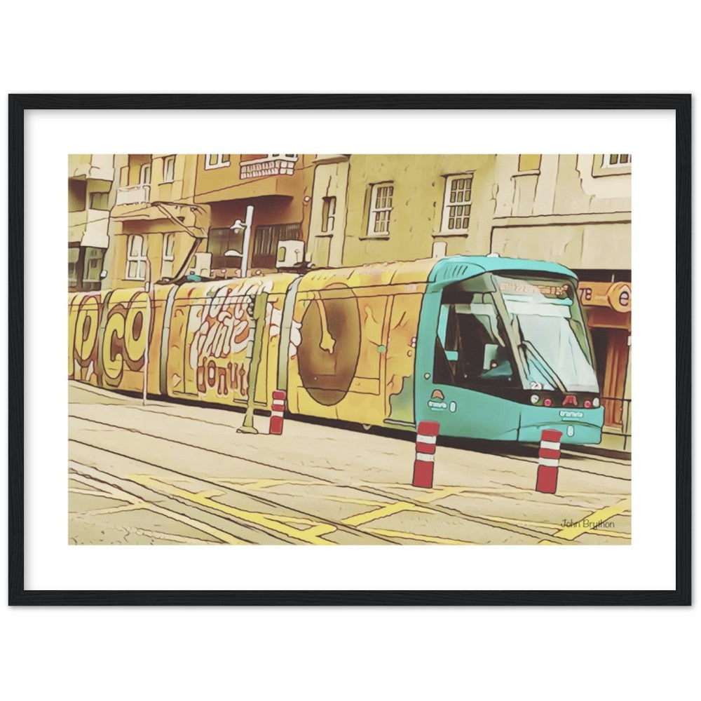 Yellow Tram Framed Print by John Brython