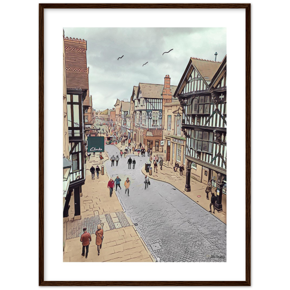 Chester City Centre Eastgate Street Framed Print
