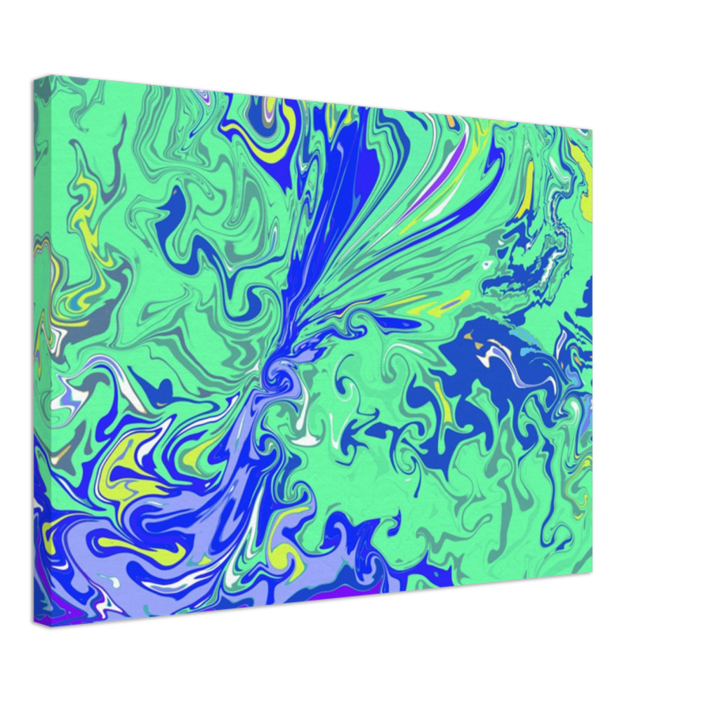 Green and Blue Abstract Canvas Print