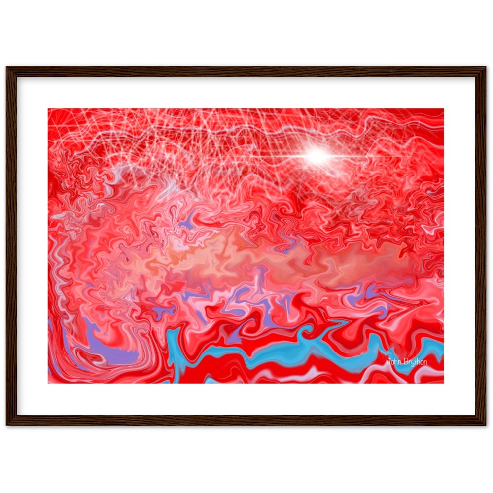 Red Abstract Planet Mars Framed Print