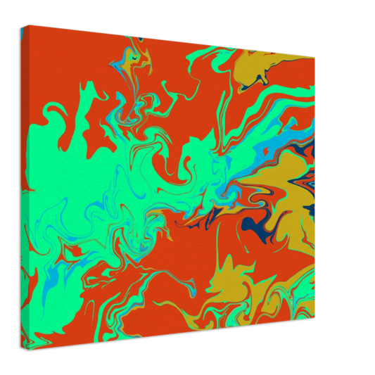 Colourful Abstract Canvas Fractal Art Print