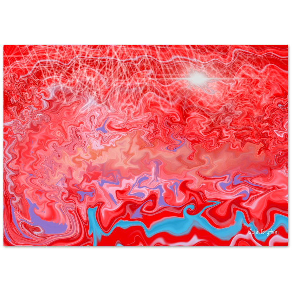 Red Abstract Art Painting Print John Brython