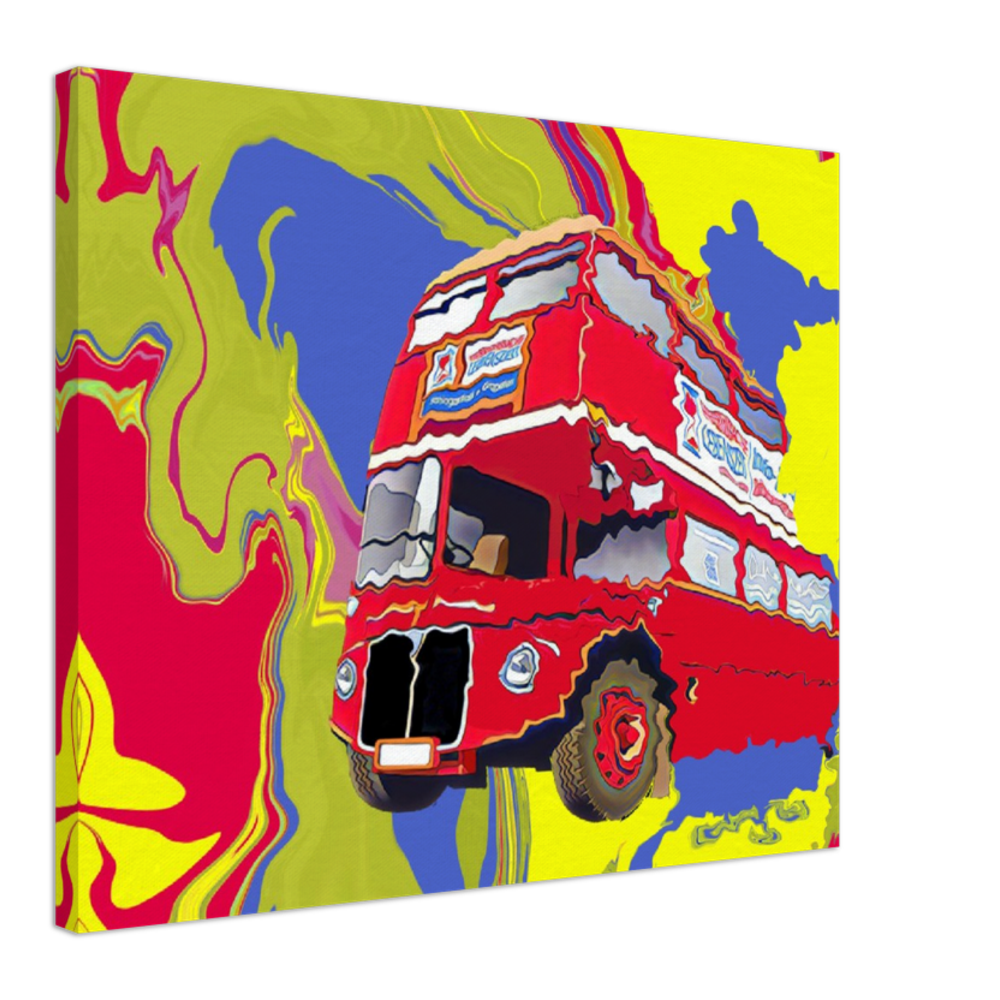 London Bus Abstract Canvas Print