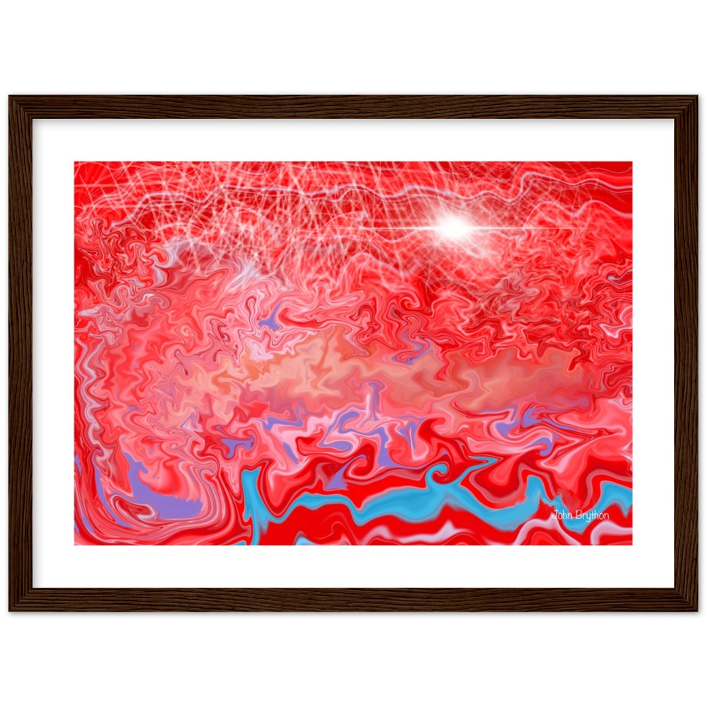 Red Abstract Planet Mars Framed Print