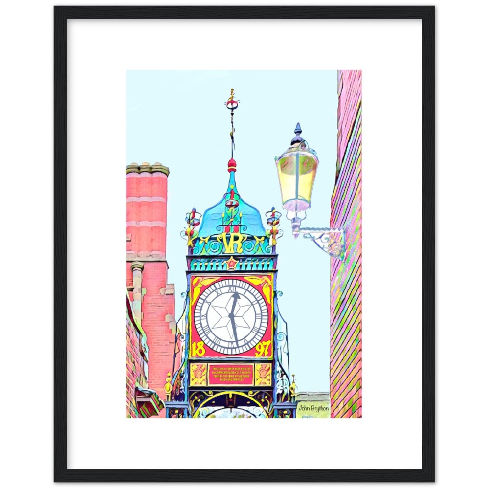 Chester Eastgate Clock Wooden Framed Poster