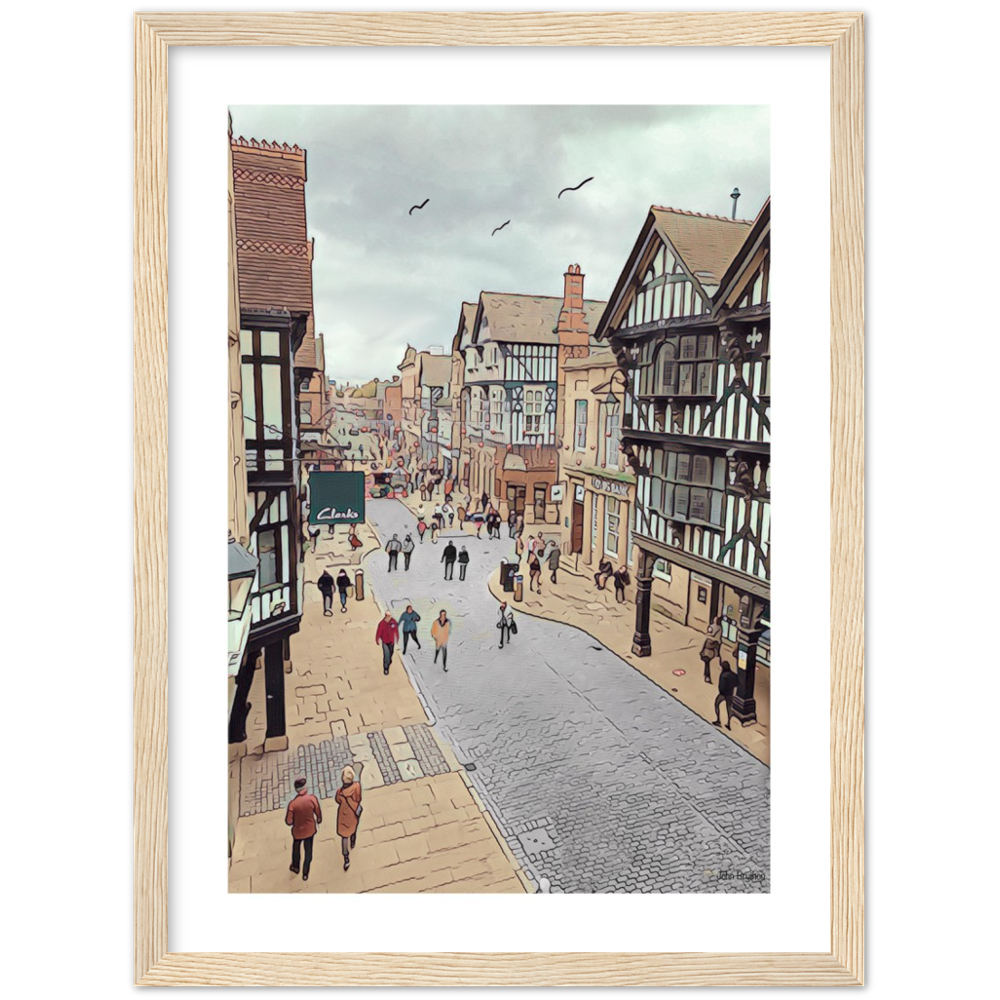 Chester City Centre Eastgate Street Framed Print