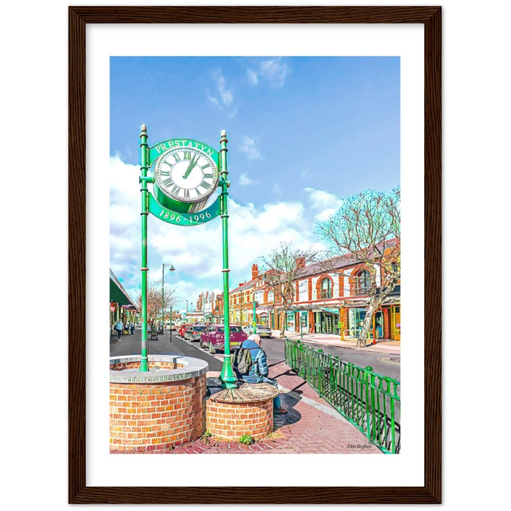 Prestatyn Town Clock Framed Print By John Brython