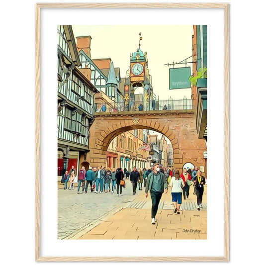 Eastgate Street Chester Framed PrInt by  John Brython