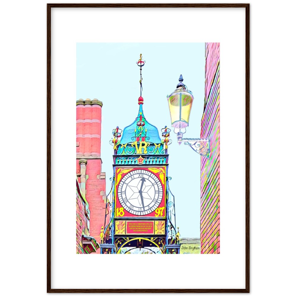 Chester Eastgate Clock Wooden Framed Poster