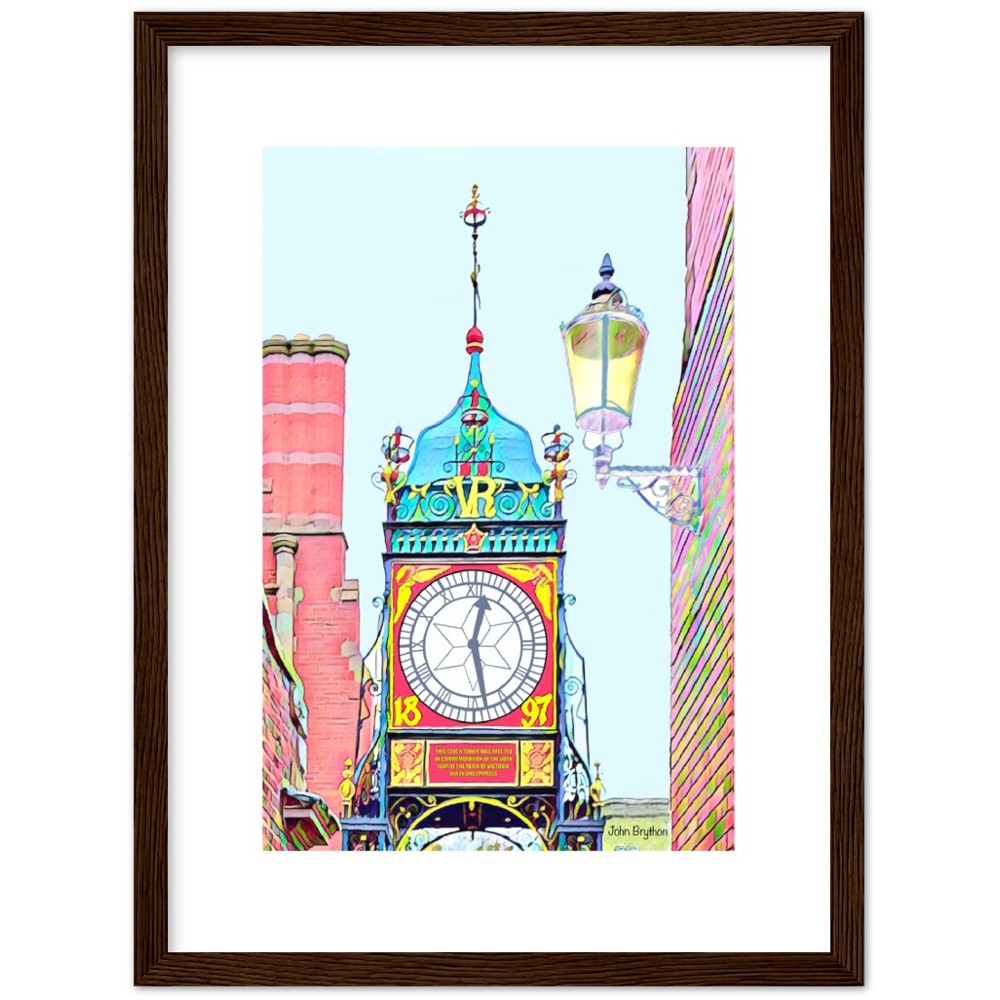Chester Eastgate Clock Wooden Framed Poster