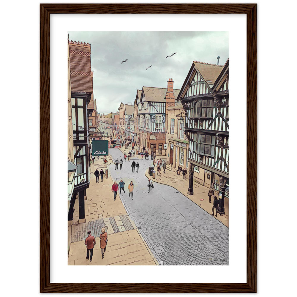 Chester City Centre Eastgate Street Framed Print
