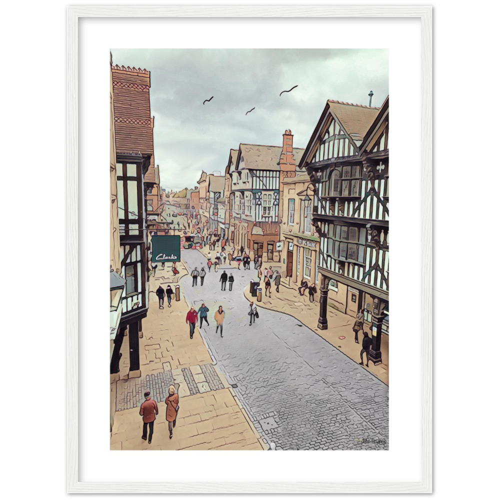 Chester City Centre Eastgate Street Framed Print