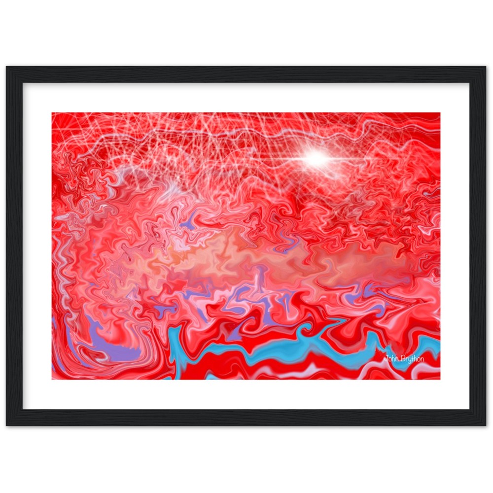 Red Abstract Planet Mars Framed Print