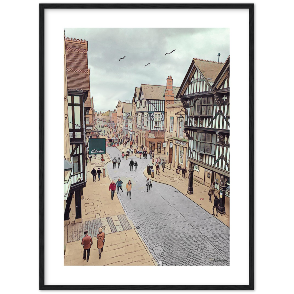 Chester City Centre Eastgate Street Framed Print