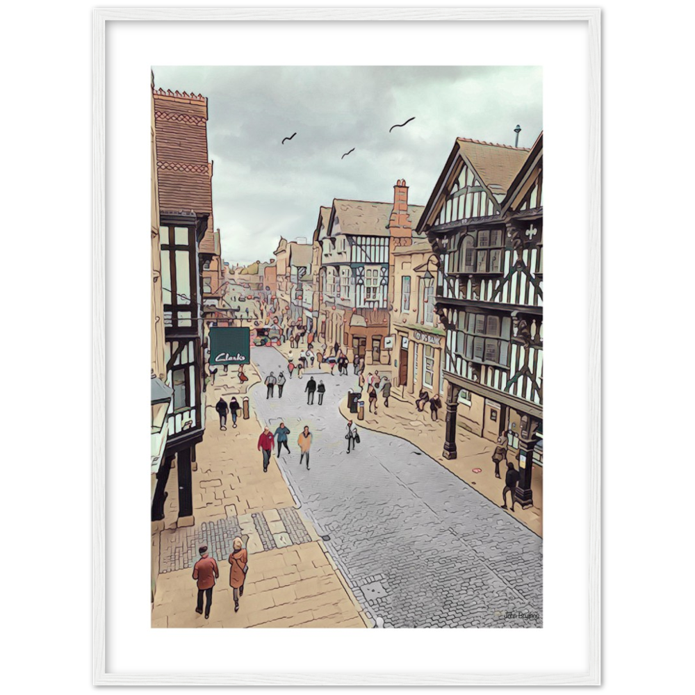Chester City Centre Eastgate Street Framed Print