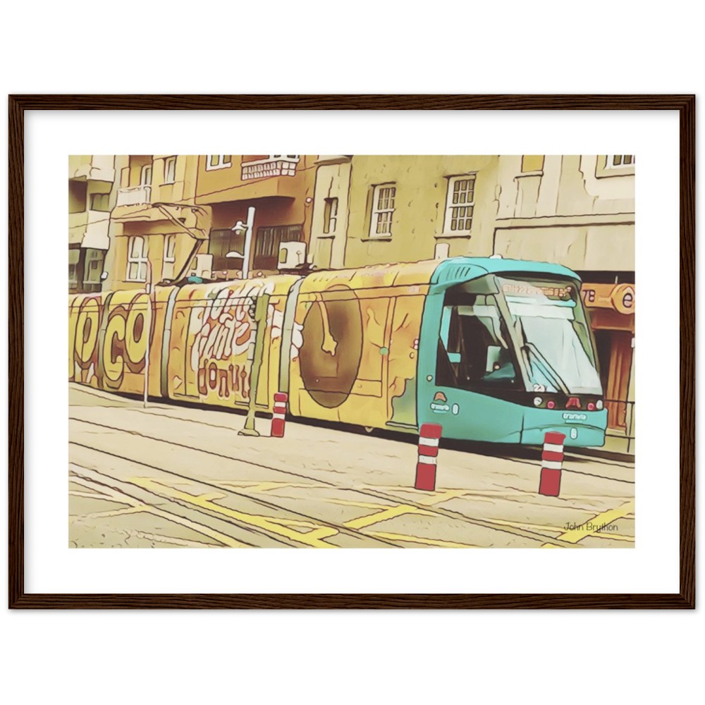 Yellow Tram Framed Print by John Brython