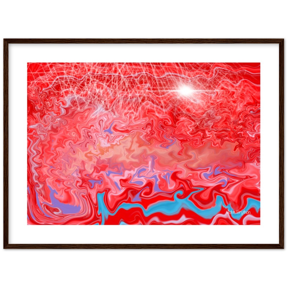 Red Abstract Planet Mars Framed Print