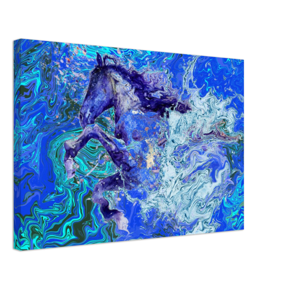 Horse Abstract Canvas Print Blue By John Brython