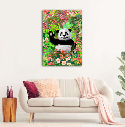 Panda Painting Printed onto Canvas