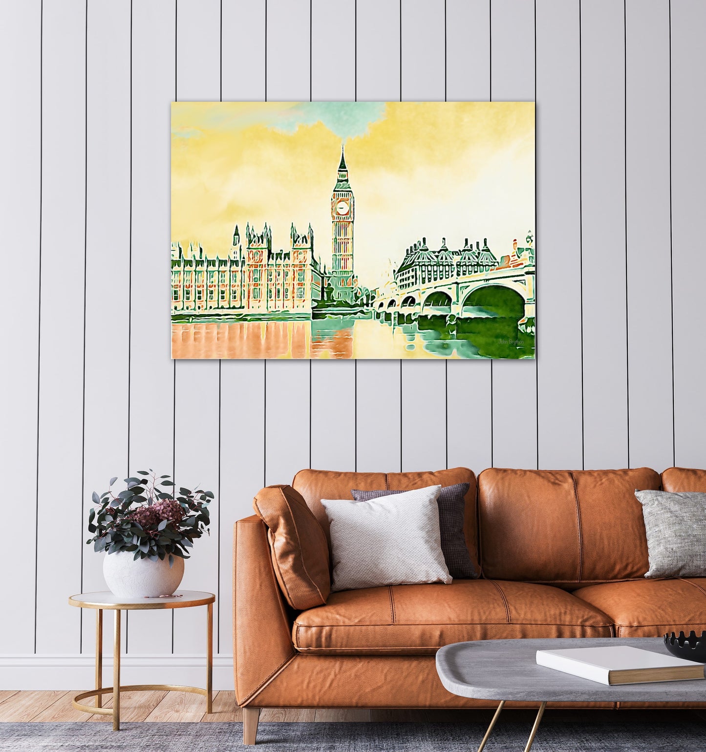 London River Thames Westminster Bridge print