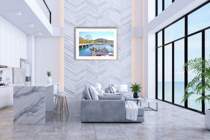 Torquay Marina Art Print by John Brython - Serene Coastal Landscape of Torbay Devon, England