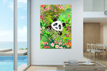 Panda Bear Art Painting Print on Canvas