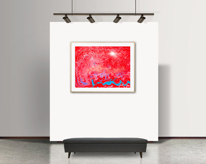 Red Abstract Planet Mars Framed Print