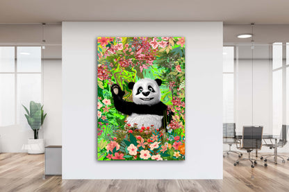 Panda Painting Printed onto Canvas